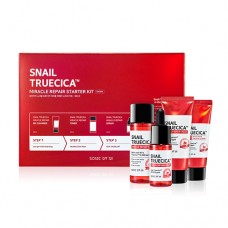 Набор миниатюр с муцином черной улитки для лица Snail Truecica Miracle Repair Starter Kit Edition 