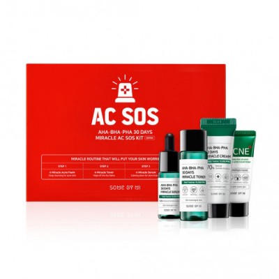 Мининабор кислотных средств для проблемной кожи Some By Mi AHA-BHA-PHA 30 Days Miracle AC SOS Kit