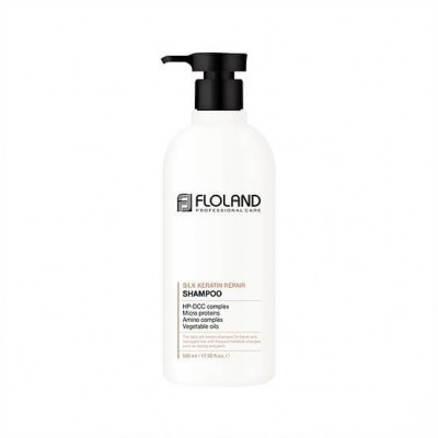 Восстанавливающий шампунь с кератином Floland Premium Silk Keratin Shampoo — 530 мл