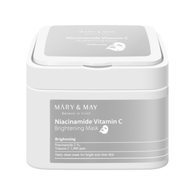 MARY&MAY NIACINAMIDE VITAMIN C BRIGHTENING MASK 30EA Набор тканевых масок осветляющих