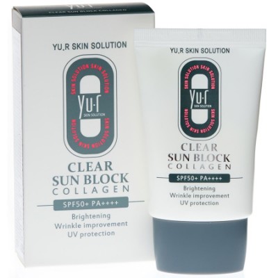 Солнцезащитный крем для лица Yu.R Clear Sun Block Collagen SPF 50+, 30 мл